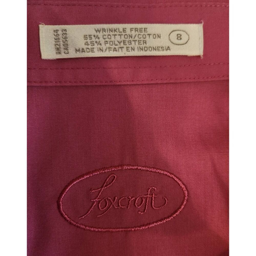 U5 Foxcroft dark pink classic button-up casual/dress shirt women's sz 8 - Picture 11 of 11